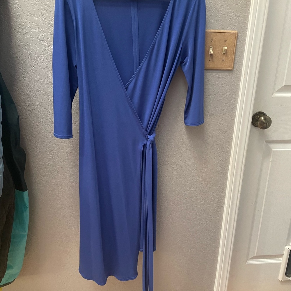 Elegant Blue Wrap Dress